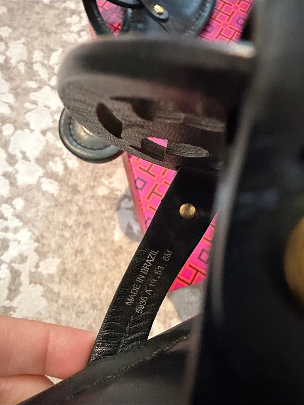 Tory Burch Black Miller Logo Leather Thong Sandals